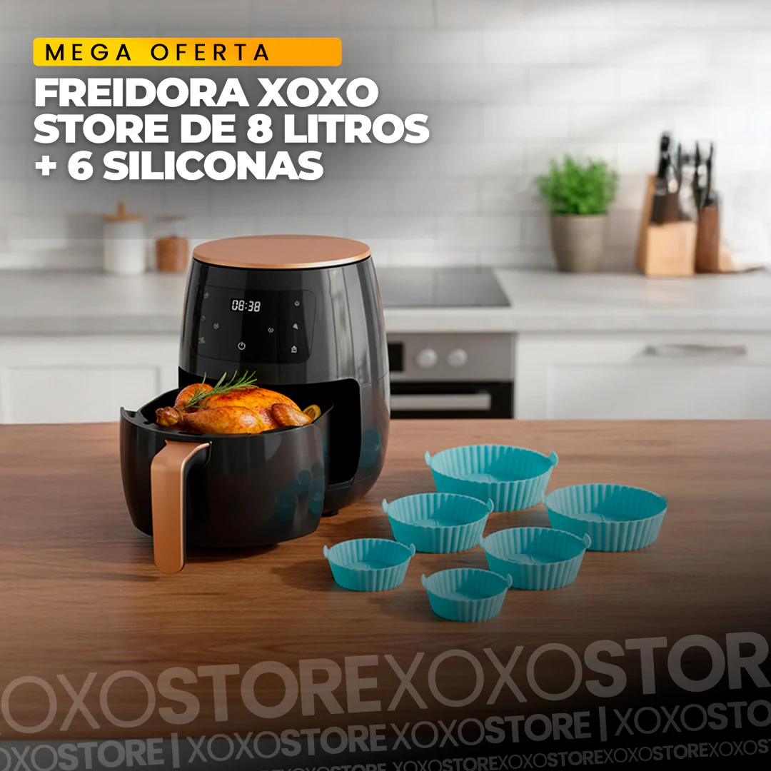 Freidora de aire XOXO STORE 8 litros + 6 Moldes de silicona