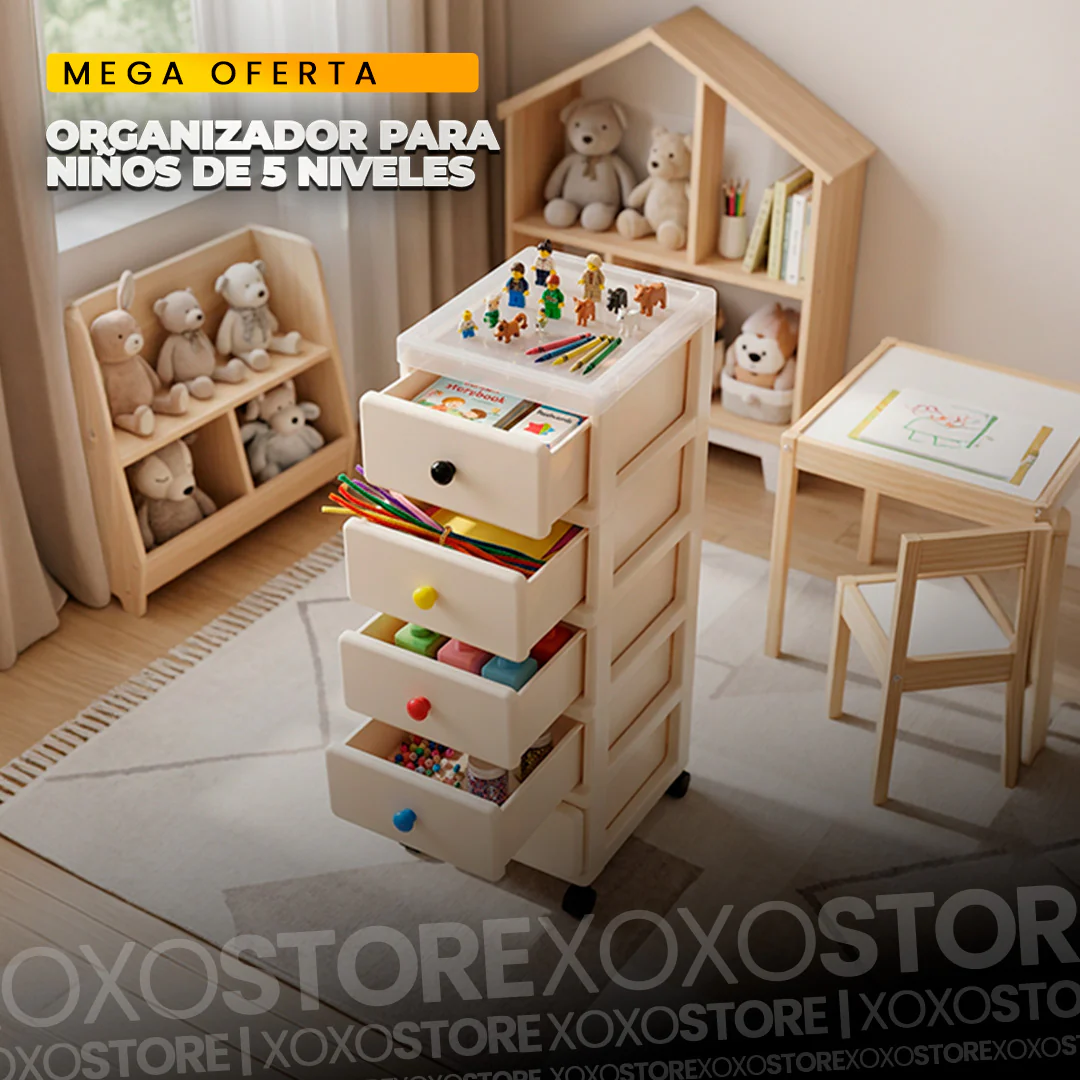 Organizador Infantil de 5 Niveles con Cajones